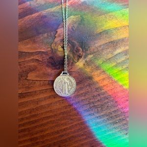 Gold plated chain coin necklace.